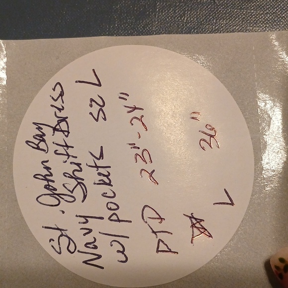 ST JOHNS BAY COTTON SHIFT DRESS IN NAVY SIZE LARGE - Picture 6 of 6